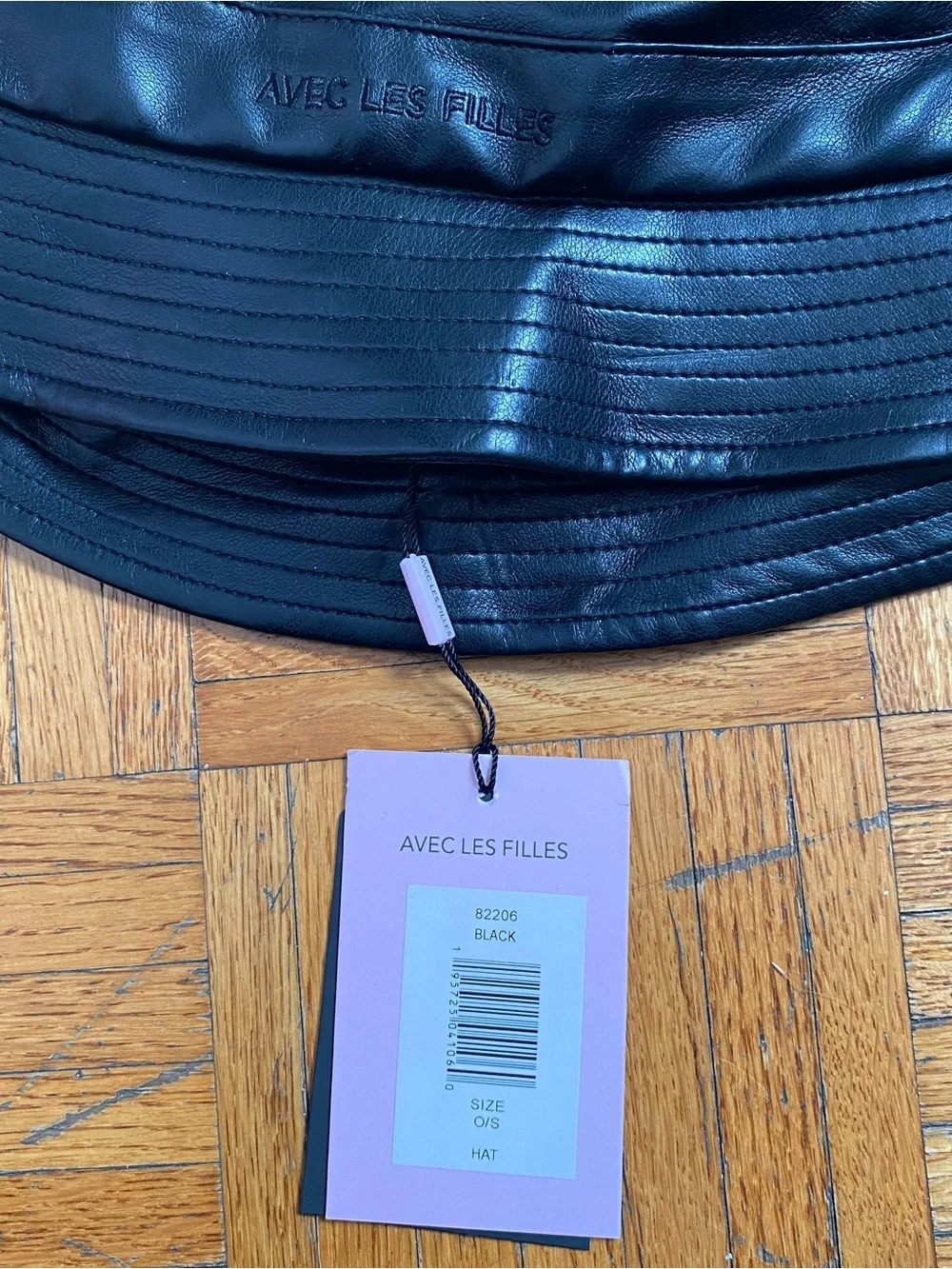 Never-Worn '90s-Esk Black Leather Bucket Hat from French Brand Avec Les Filles